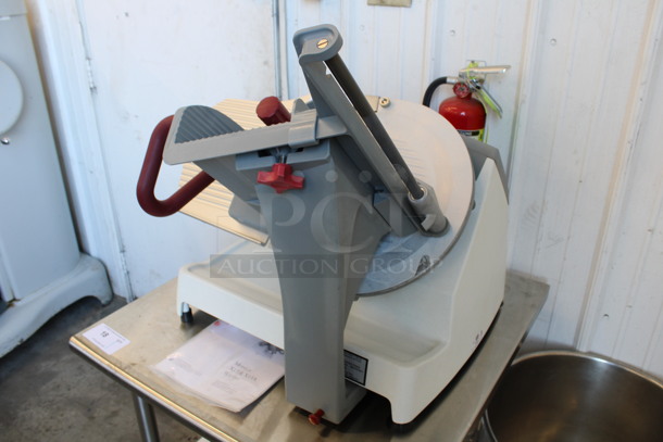 BEAUTIFUL! Berkel Model X13A Metal Commercial Countertop Meat Slicer w/ Blade Sharpener. 120 Volts, 1 Phase. 32x25x25. Tested and Working! - Image 5 of 8