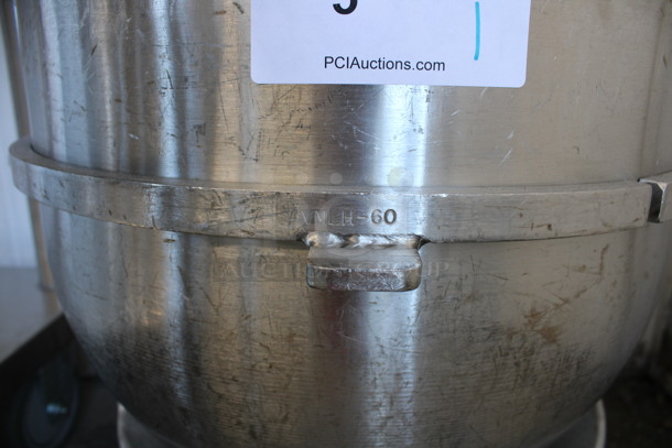 Hobart Model VMLH-60 Stainless Steel Commercial 60 Quart Mixing Bowl and Metal Bowl Dolly. 24x19x16, 16x16x7 - Image 3 of 4