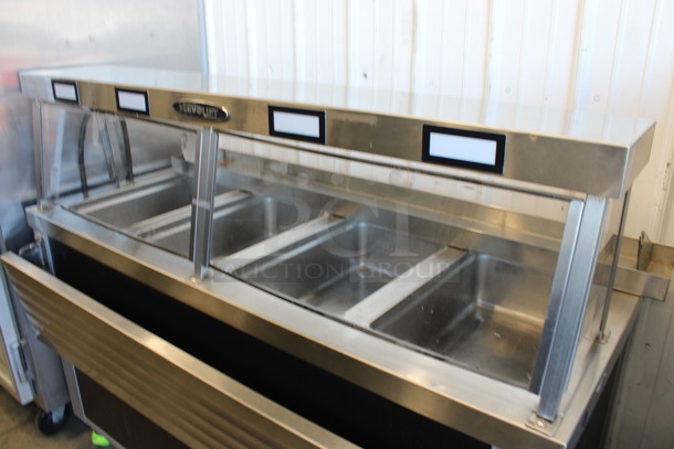 Servolift Eastern Model 501-4 Stainless Steel Commercial Electric Powered 4 Bay Steam Table w/ Sneeze Guard and Tray Slide. 120/208 Volts, 1 Phase. 62x35x52 - Image 2 of 9