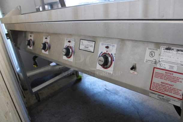Servolift Eastern Model 501-4 Stainless Steel Commercial Electric Powered 4 Bay Steam Table w/ Sneeze Guard and Tray Slide. 120/208 Volts, 1 Phase. 62x35x52 - Image 8 of 9