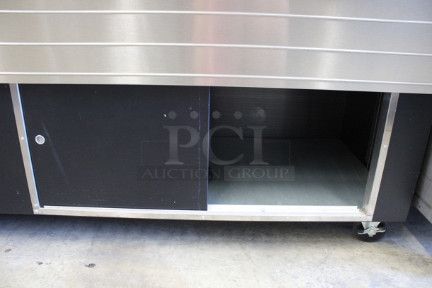 Stainless Steel Commercial Electric Powered 4 Bay Steam Table w/ Sneeze Guard, 4 Lamps and Tray Slide on Commercial Casters. 125/250 Volts, 1 Phase. 60x36x58 - Image 7 of 7