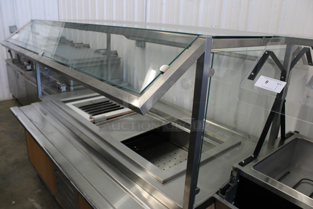 Stainless Steel Commercial Buffet Table w/ Sneeze Guard and Tray Slide on Commercial Casters. 115 Volts, 1 Phase. 72x51x57. Tested and Working! - Image 4 of 6