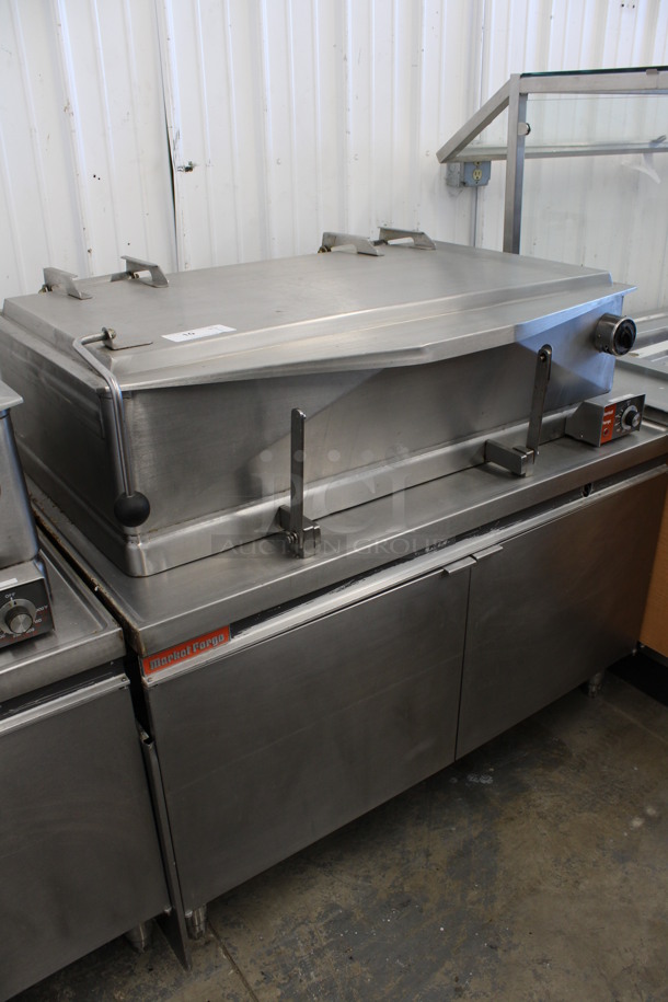 AWESOME! Market Forge Model 1800 Stainless Steel Commercial Floor Style Tilting Braising Pan w/ Thermostatic Controls. 480 Volts, 3 Phase. 48x34x43 - Image 3 of 9
