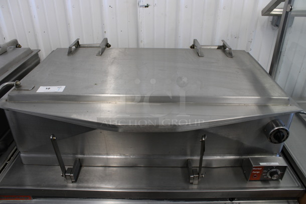 AWESOME! Market Forge Model 1800 Stainless Steel Commercial Floor Style Tilting Braising Pan w/ Thermostatic Controls. 480 Volts, 3 Phase. 48x34x43 - Image 4 of 9