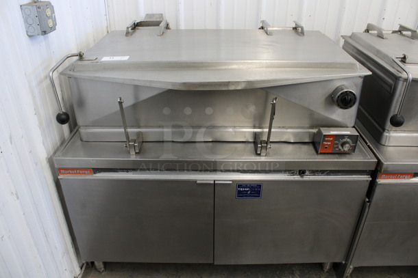 AWESOME! Market Forge Model 1800 Stainless Steel Commercial Floor Style Tilting Braising Pan w/ Thermostatic Controls. 480 Volts, 3 Phase. 48x34x43
