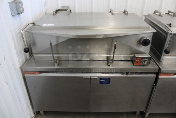 AWESOME! Market Forge Model 1800 Stainless Steel Commercial Floor Style Tilting Braising Pan w/ Thermostatic Controls. 480 Volts, 3 Phase. 48x34x43 - Image 1 of 7