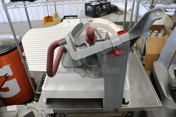 BEAUTIFUL! Berkel Model X13A Metal Commercial Countertop Meat Slicer w/ Blade Sharpener. 120 Volts, 1 Phase. 32x25x25. Tested and Working!