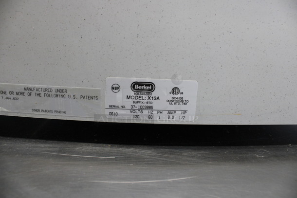 BEAUTIFUL! Berkel Model X13A Metal Commercial Countertop Meat Slicer w/ Blade Sharpener. 120 Volts, 1 Phase. 32x25x25. Tested and Working! - Image 6 of 8