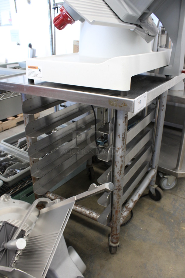 Stainless Steel Commercial Table w/ Lower Pan Rack on Commercial Casters. 27.5x31x34 - Image 2 of 4