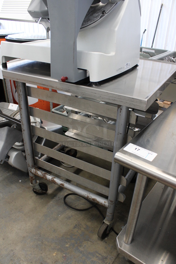 Stainless Steel Commercial Table w/ Lower Pan Rack on Commercial Casters. 27.5x31x34 - Image 4 of 4