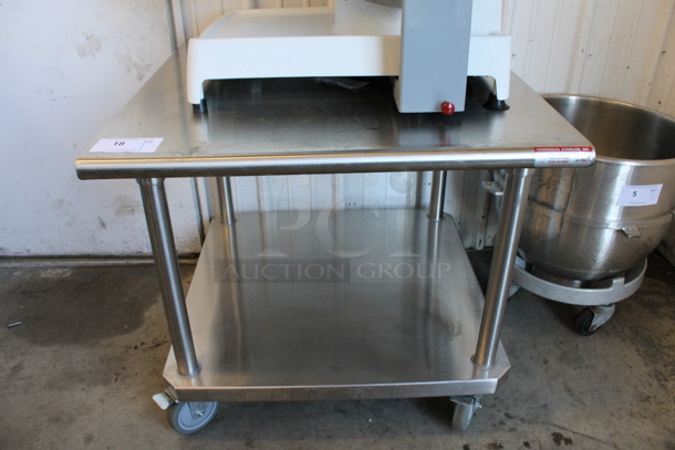 Stainless Steel Commercial Equipment Stand w/ Undershelf on Commercial Casters. 30x30x28
