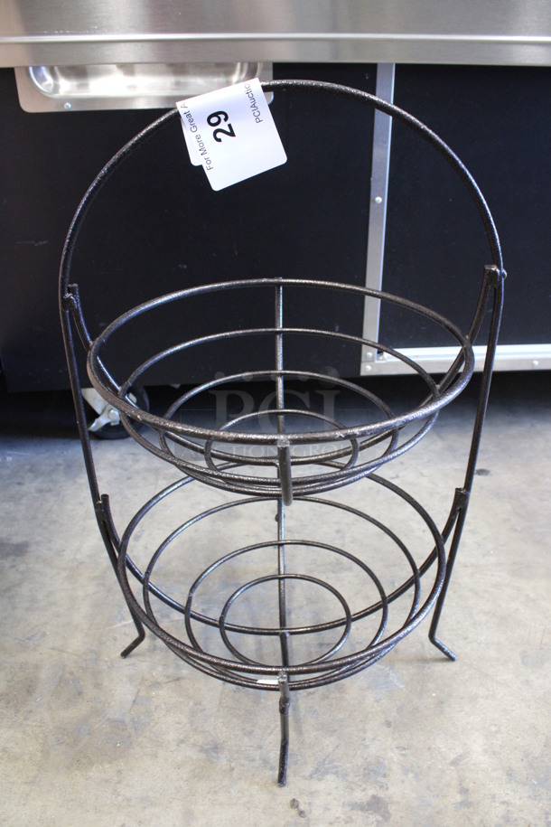 Black Metal Countertop 2 Tier Basket Rack. 12x11x22