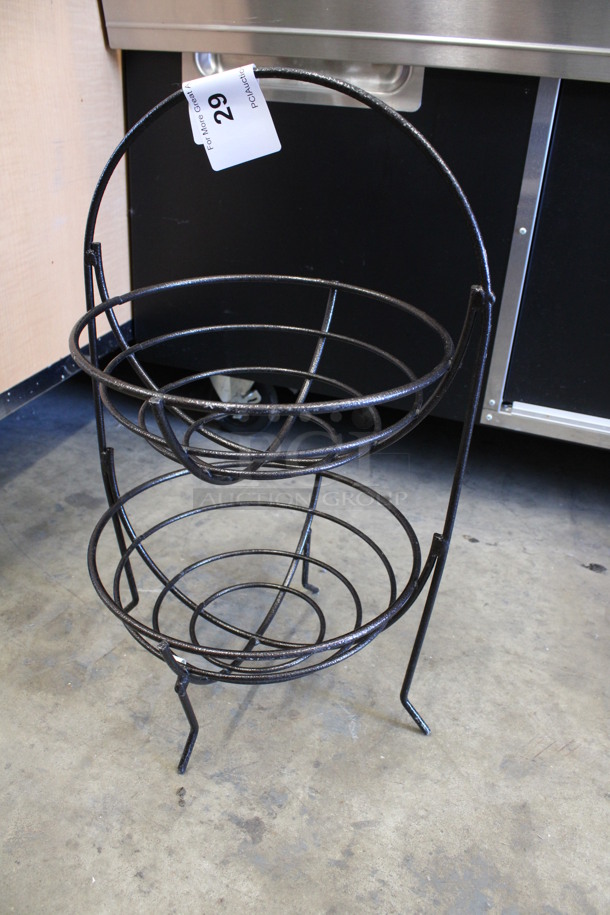 Black Metal Countertop 2 Tier Basket Rack. 12x11x22 - Image 2 of 3
