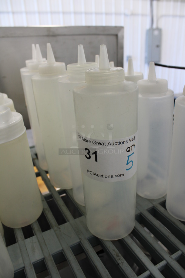 5 Clear Poly Condiment Bottles. 2.75x2.75x9.5 5 Times Your Bid! - Image 2 of 3