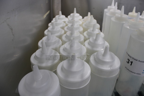 17 Clear Poly Condiment Bottles. 2.75x2.75x8. 17 Times Your Bid! - Image 2 of 3