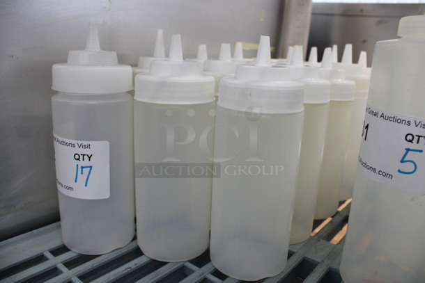 17 Clear Poly Condiment Bottles. 2.75x2.75x8. 17 Times Your Bid! - Image 3 of 3