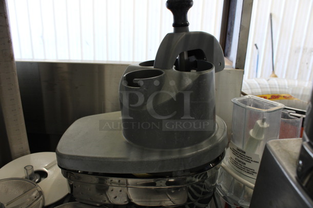 Robot Coupe Model R 302 Stainless Steel Commercial Countertop Food Processor w/ Metal Bowl, Poly Lid, Extra Lid, 2 S Blades, 6 Slicing Blades, 4 Grating Blades. 115 Volts, 1 Phase. 8x12x18. Tested and Working! - Image 10 of 10