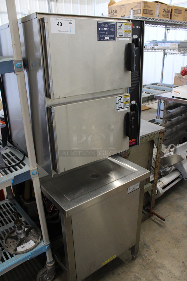 Groen Hyper Steam Stainless Steel Commercial Electric Powered Double Deck Steam Cabinet. 480 Volts, 3 Phase. 21.5x35x60 - Image 2 of 5