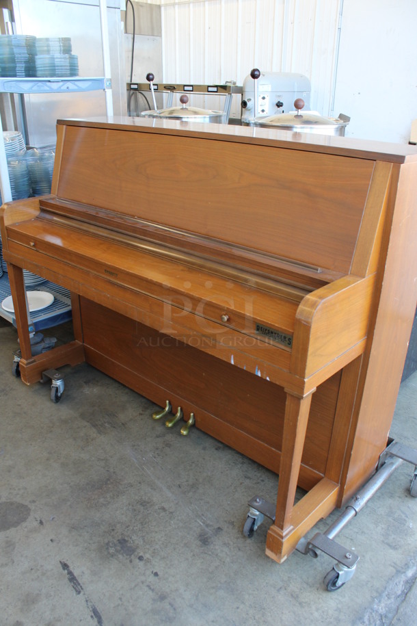 Everett Wooden Piano on Piano Dolly. 70x29x46 - Image 3 of 6
