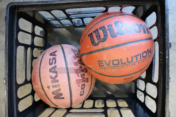 2 Basketballs; Wilson and Mikasa. 8x8x8. 2 Times Your Bid!