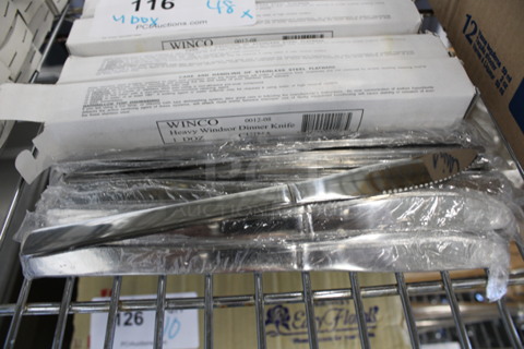 48 BRAND NEW IN BOX! Winco Metal Windsor Dinner Knives. 8". 48 Times Your Bid!
