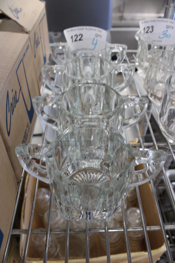 4 Glass Double Handled Mugs. 6x3x3. 4 Times Your Bid! - Image 2 of 2
