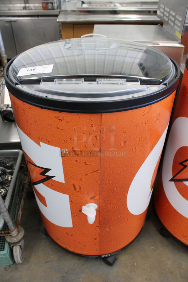 Metal Commercial Portable Bottle Cooler w/ Clear Lid on Commercial Casters. 23x25x37 - Image 2 of 5