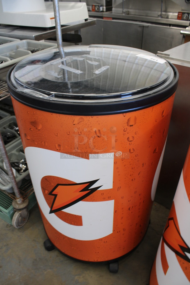 Metal Commercial Portable Bottle Cooler w/ Clear Lid on Commercial Casters. 23x25x37 - Image 4 of 5