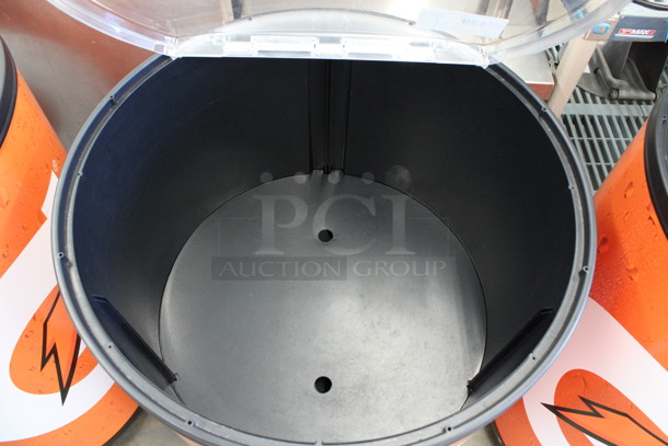 Metal Commercial Portable Bottle Cooler w/ Clear Lid on Commercial Casters. 23x25x37 - Image 3 of 4