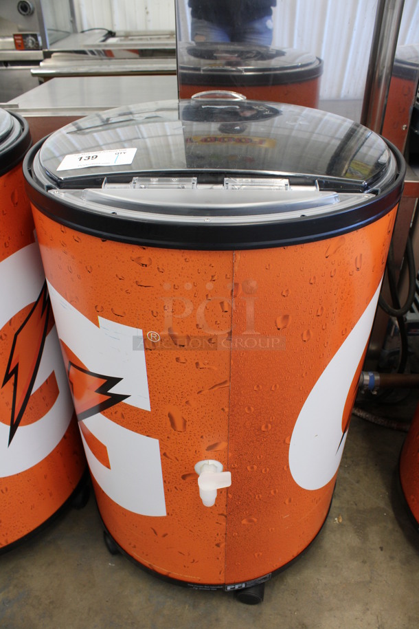 Metal Commercial Portable Bottle Cooler w/ Clear Lid on Commercial Casters. 23x25x37 - Image 4 of 4