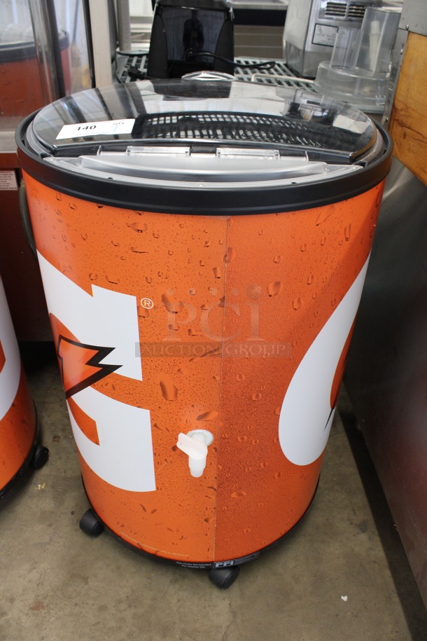 Metal Commercial Portable Bottle Cooler w/ Clear Lid on Commercial Casters. 23x25x37 - Image 4 of 4