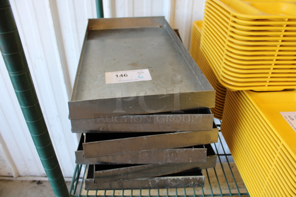 6 Metal Bins. 10.5x19x1.5. 6 Times Your Bid!