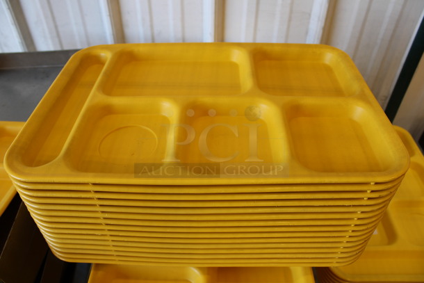 16 Yellow Multicompartment Food Trays. 14.5x10x1. 16 Times Your Bid!