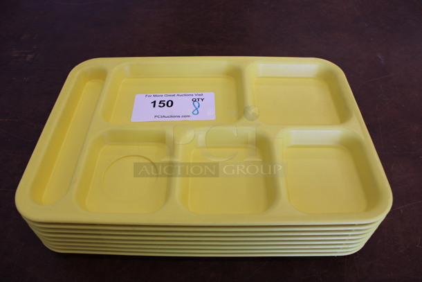 8 Light Yellow Multicompartment Food Trays. 14.5x10x1. 8 Times Your Bid!