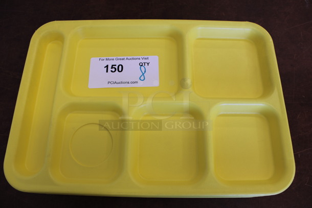 8 Light Yellow Multicompartment Food Trays. 14.5x10x1. 8 Times Your Bid! - Image 3 of 4