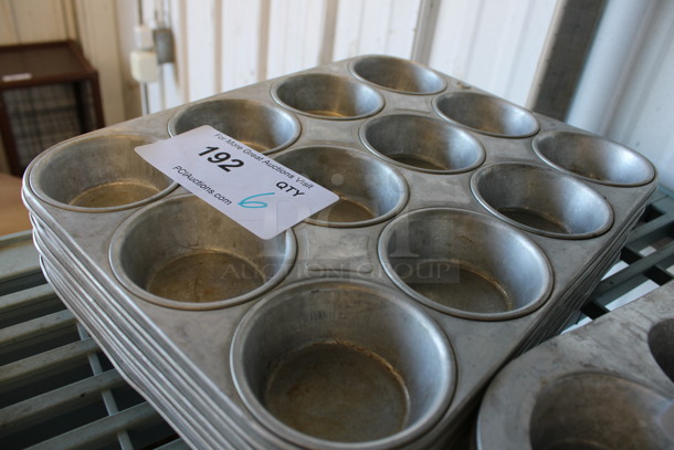 7 Metal 12 Cup Muffin Baking Pans. 10x13x2. 7 Times Your Bid! - Image 2 of 2