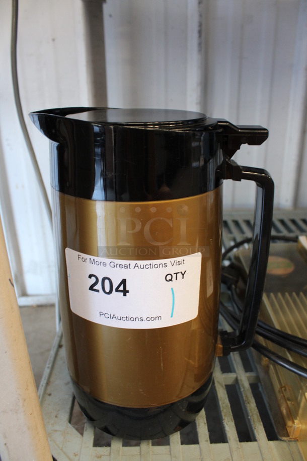 Brown and Black Poly Coffee Urn. 7.5x5x10.5