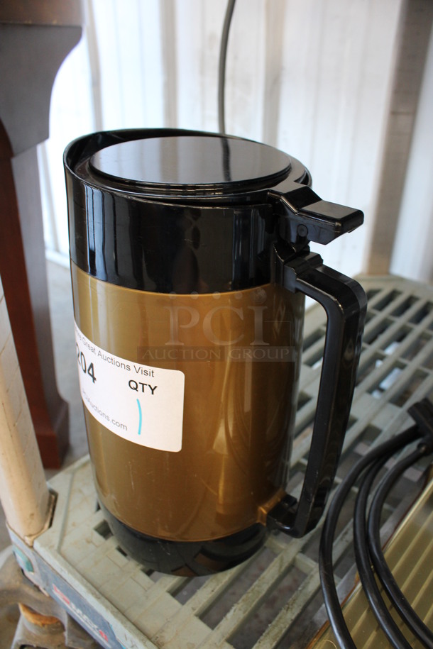Brown and Black Poly Coffee Urn. 7.5x5x10.5 - Image 2 of 3