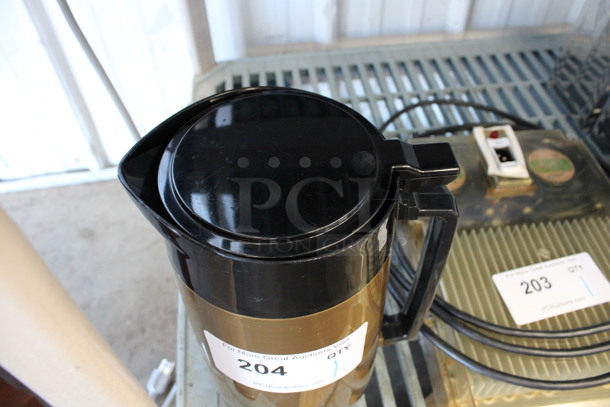 Brown and Black Poly Coffee Urn. 7.5x5x10.5 - Image 3 of 3