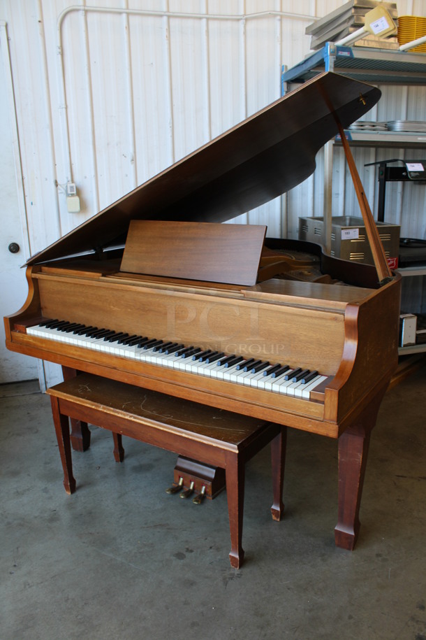 Wurlitzer Wooden Grand Piano w/ Bench. 56x58x61 - Image 2 of 9