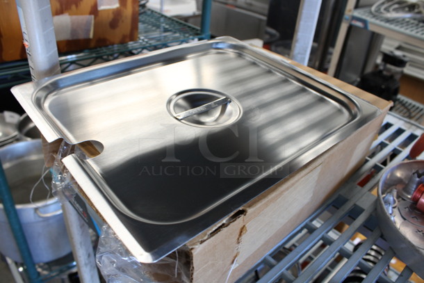 6 BRAND NEW IN BOX! Stainless Steel 1/2 Size Drop In Bin Lids. 6 Times Your Bid! - Image 2 of 4