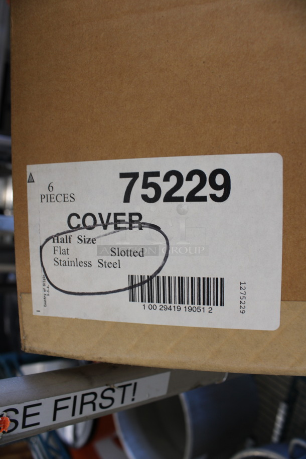 6 BRAND NEW IN BOX! Stainless Steel 1/2 Size Drop In Bin Lids. 6 Times Your Bid! - Image 4 of 4