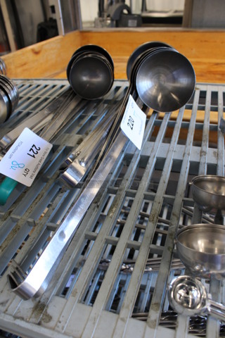 7 Various 20 oz Metal Ladles. Includes 19". 7 Times Your Bid!
