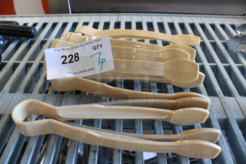 7 Poly Tan Tongs. 9". 7 Times Your Bid!