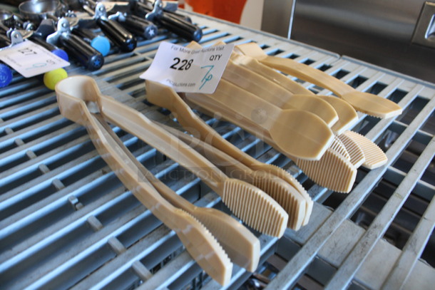 7 Poly Tan Tongs. 9". 7 Times Your Bid! - Image 2 of 2