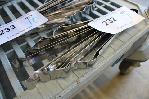 7 Metal Tongs. 7". 7 Times Your Bid!
