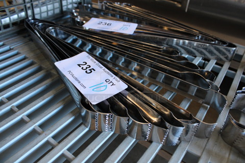 10 Metal Tongs. 12". 10 Times Your Bid!
