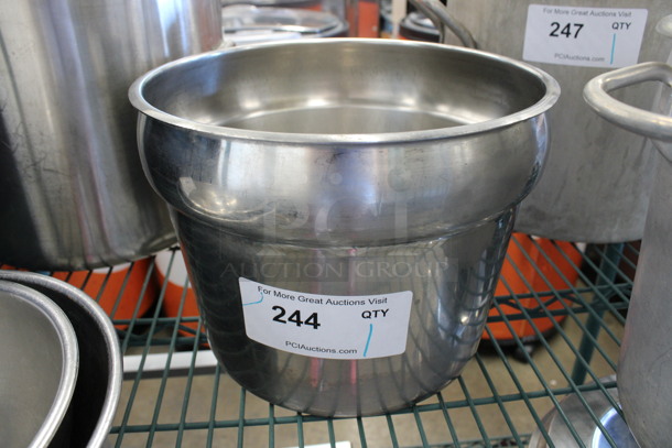 Stainless Steel Cylindrical Drop In Bin. 11x11x8.5