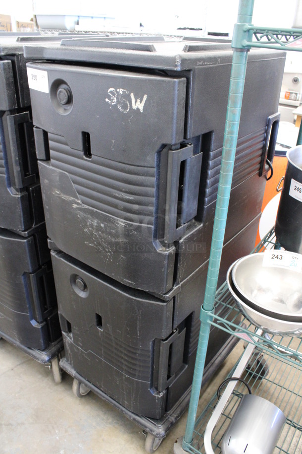 Cambro Black Poly Insulated Double Deck Portable Food Holder on Commercial Casters. 21x28x54 - Image 2 of 7