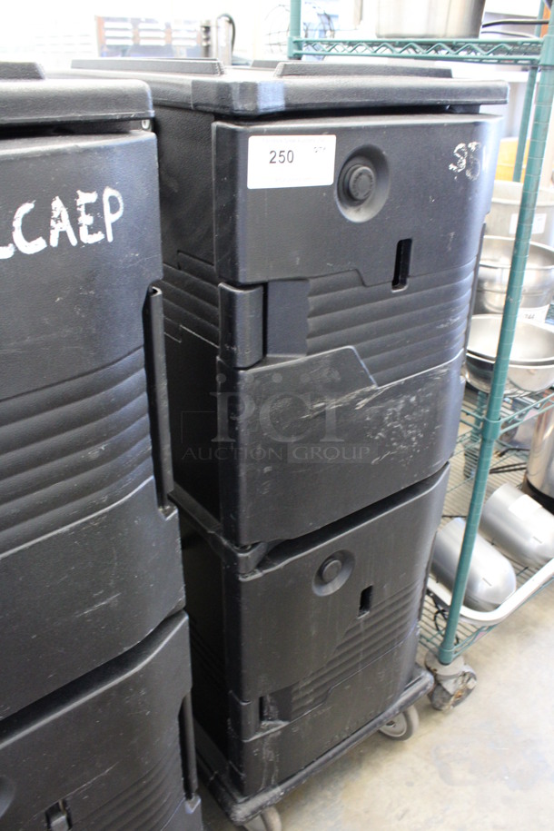 Cambro Black Poly Insulated Double Deck Portable Food Holder on Commercial Casters. 21x28x54 - Image 3 of 7